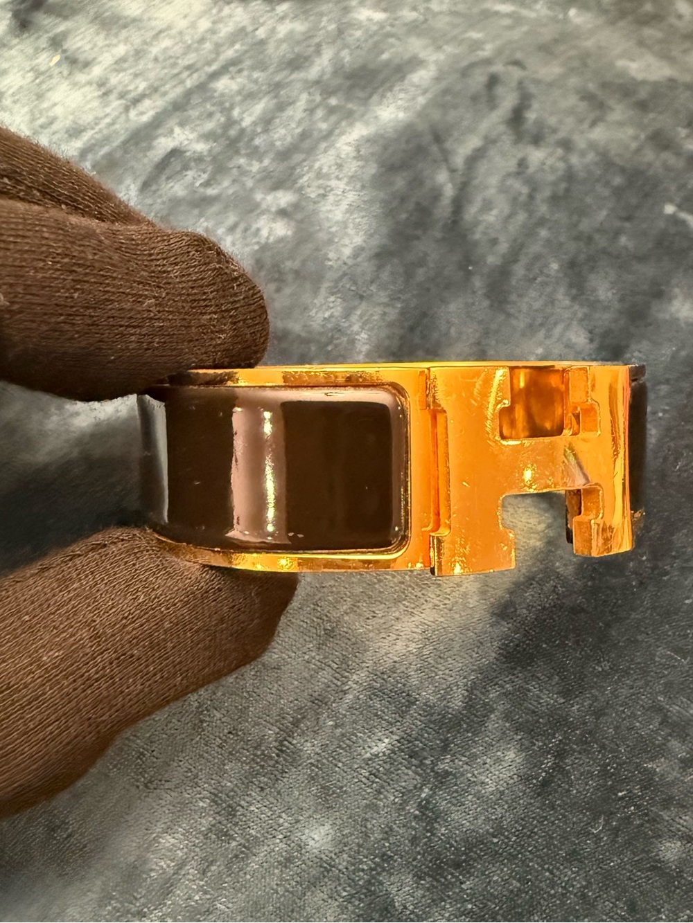 Hermès Clic Clac H PM Bracelet Black Enamel Gold - Picture 7 of 12